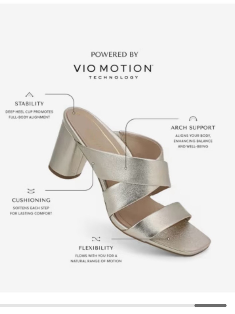 Vionic Merlot Metallic Gold Leather Heeled Sandals – Size 6.5